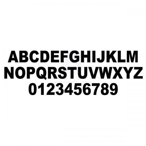 8" (203mm) Black Registration Letter - Sold in Pair