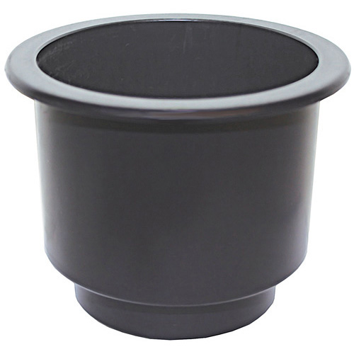 Recessed Drink Holder - Black - Large Dual Size - Plastic