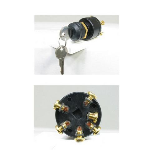 Marine Ignition Switch - Short Shaft 6 Terminals