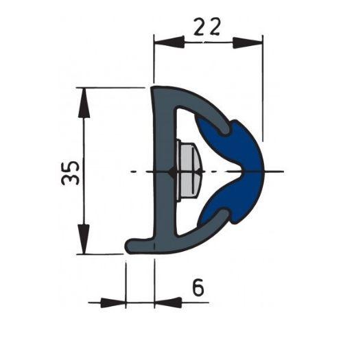 Base Profile for Rubbing Strake - POLY35x28 (inlay ordered seperately)