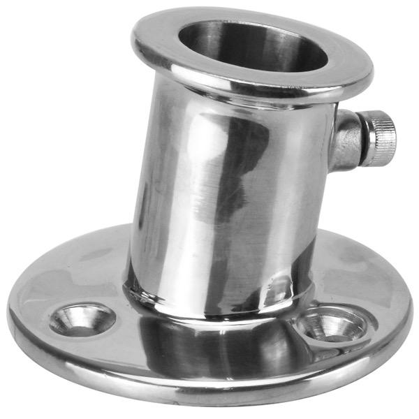 316G Stainless Steel Flush Flag Pole Socket - Suits 25mm Tube Dia.