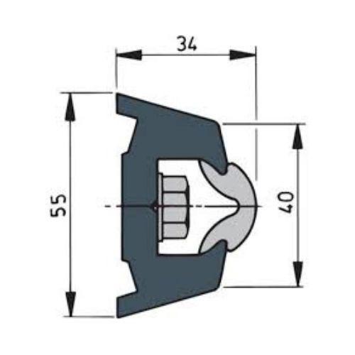 Base Profile for Rubbing Strake - TRAP55 (Inlay ordered seperately)