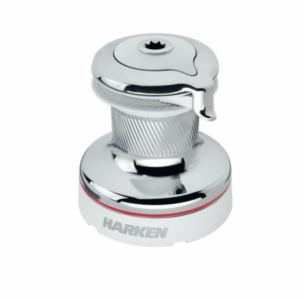 HARKEN 40 Self-Tailing Chrome Radial White Winch — 2 Speed